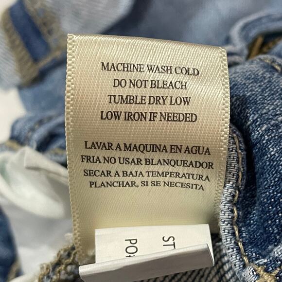 sneak peek mid-rise stretch cuffed denim shorts - blue - 3/W26 - Picture 10 of 12